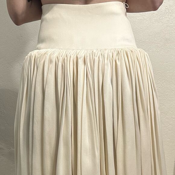 The Row Tina Skirt in Natural size US 2 Dramatic Accordion Style Pleating - Picture 5 of 15
